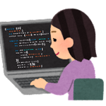 プログラミングをする女性